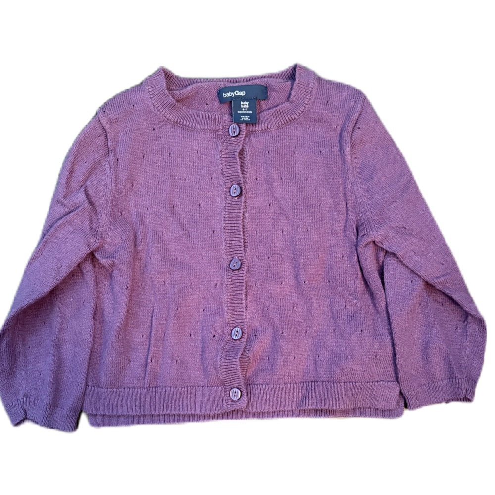 Gap Kids Purple Button-Up Cardigan - 6-12 months